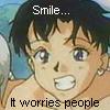 Seiya with 'Smile...It worries people'