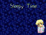 Chibi Quatre in p.j.s with 'Sleepy Time' above him